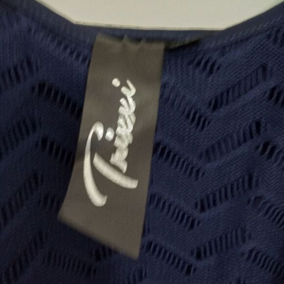 Trixxi Women  Small Blue‎ with braided belt long tank top dress lace - Picture 7 of 10